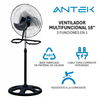 Ventilador De 18 PuLG, 95w Potencia, 3 En 1 - Antek Cobre Estructura Negro Aspas Aluminio Diámetro 68.58 Cm Frecuencia 60 Material De Las Aspas Metaliámetro 45.72 cm Material de las aspas Metal